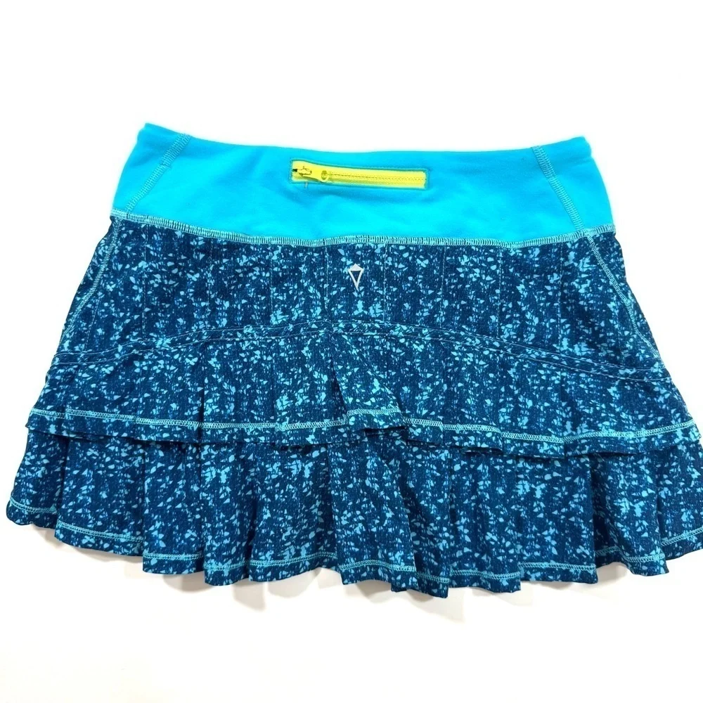 Ivivva Girls Pleat Back Skort Blue Print Set The Pace